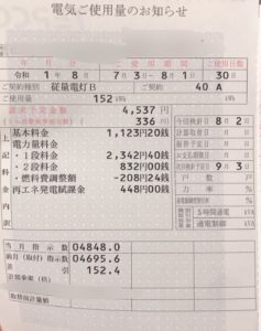 ７月の電気代請求金額